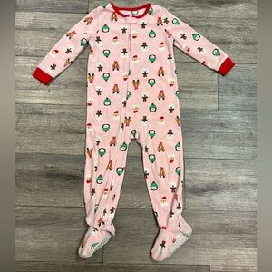 Carter's Girls 1pc. Christmas Santa and Friends Pajama Sleeper Pink Size 4T